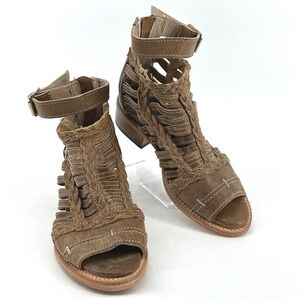 Freebird Galileo Sandals Womens 5 Brown All Leather Gladiator Bootie Strappy